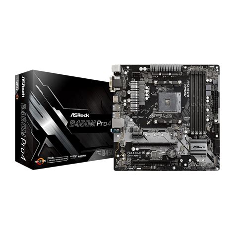 ASRock B450M Pro4 AMD B450 So.AM4 Dual Channel DDR4 mATX Retail - AMD ...