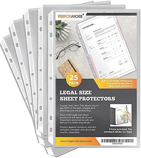 PERFORMORE 10 Pack Of 8 5 X 14 Legal Size Heavyweight Clear Sheet