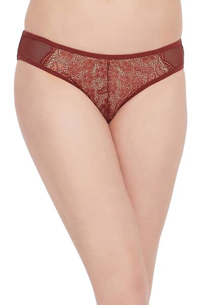 Buy Low Waist Bikini Panty In Brown With Powernet Panels Online India Best Prices COD Clovia