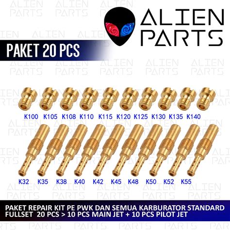 Jual COD 20 PCS PAKET JET PWK PE FULLSET MAIN JET PILOT MAINJET