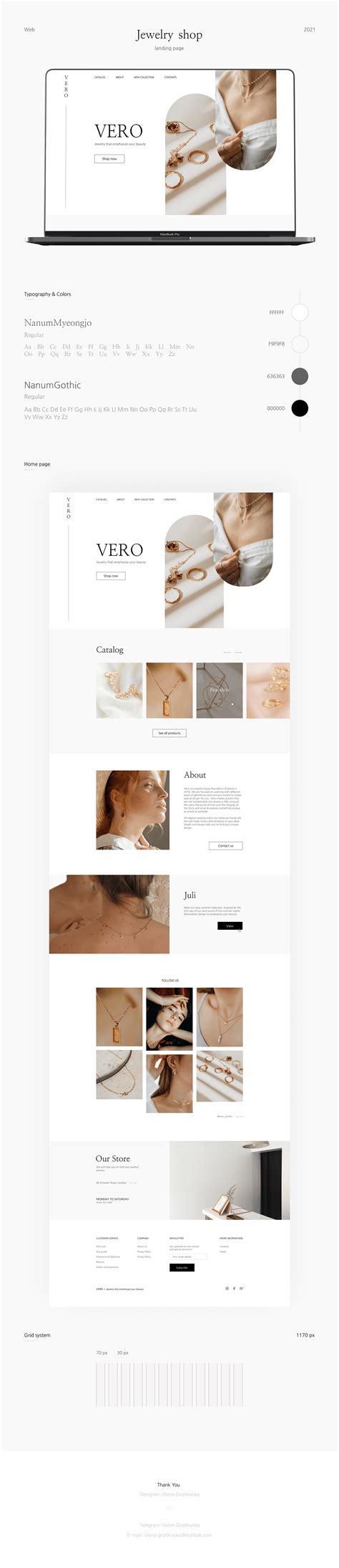 Jewelry Shop Web Design Landing Page Behance