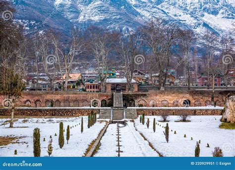 The View Of Nishat Bagh Mughal Garden During Winter Season, Srinagar ...