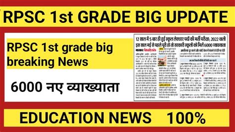 RPSC 1st grade school lecture vacancy 2022 रजसथन लक सव आयग