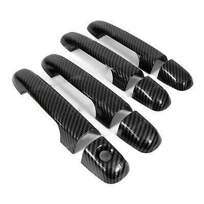 Set For Kia Soul Glossy Carbon Fiber Side Door Handle