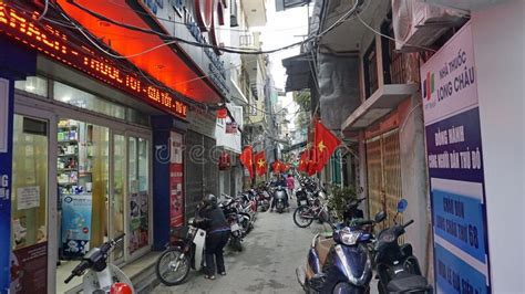 Hanoi Vietnam Circa Janeiro De 2020 Vida Na Rua Local Imagem