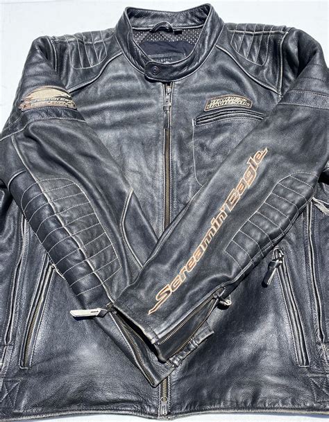 Harley Davidson Men SCREAMIN EAGLE Leather Jacket XL Gem