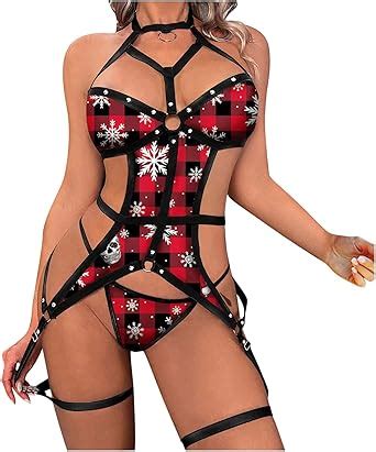NoëL Femme Sexy érotique Ensemble Adulte Lingerie Tenue sous VêTements Briefs Costume NoëL
