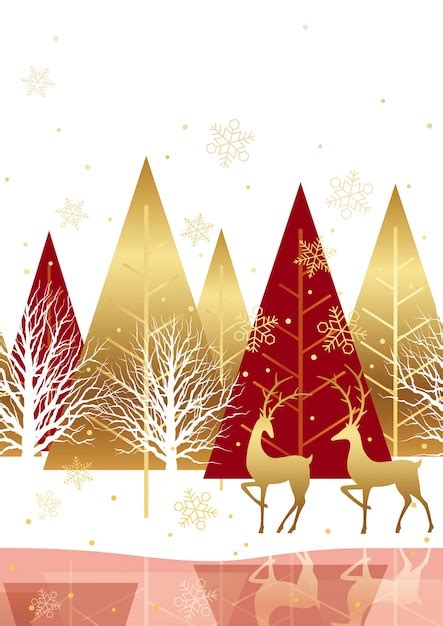 Premium Vector Seamless Winter Forest Background With Reindeers