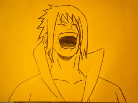 Sasuke Uchiha-laughing by XxmadmtvxX on DeviantArt