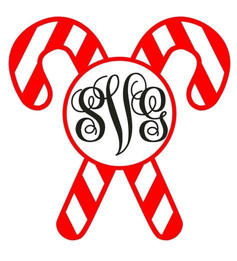 Candy Cane Svg Bundle Christmas Svg Monogram Frame Digital Etsy Ireland