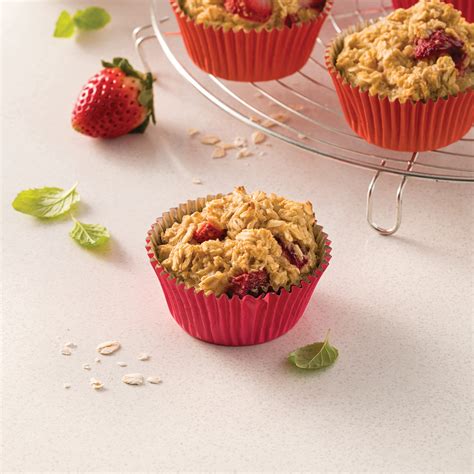 Muffins Aux Flocons Davoine Et Fraises Les Recettes De Caty