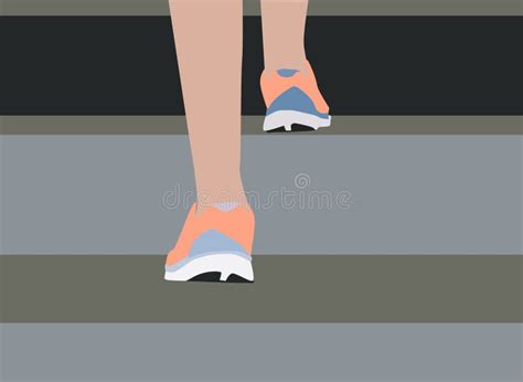 Walking Upstairs To Aim High Stock Illustration Illustration Of