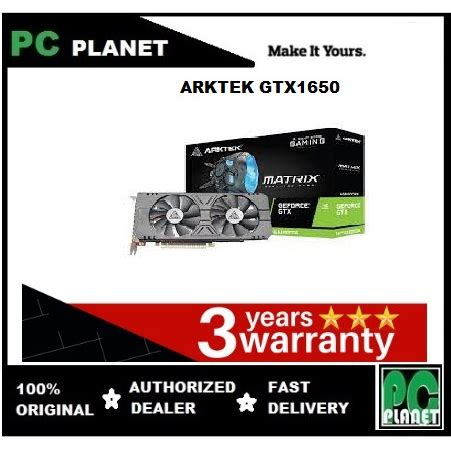 ARKTEK GTX 1650 Super 4GB GDDR6 128 Bit 1 HDMI 1 DVI 1 DP GTX1650