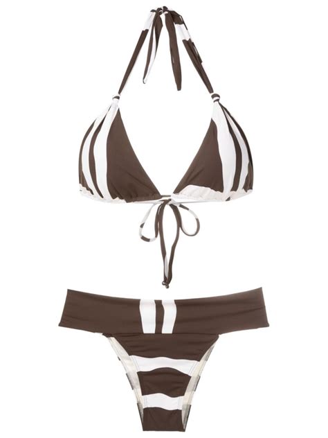 Brigitte Check Pattern Bikini Set Farfetch