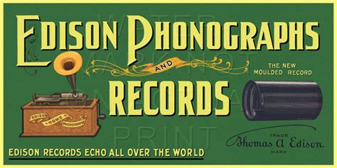 Reproduced Vintage Edison Phonograph And Records Canvas Print Etsy