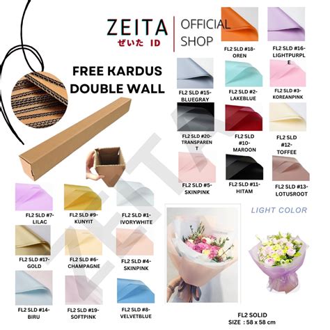 Jual Zeita Lembar Fl Solid Kertas Bunga Buket Warna Polos