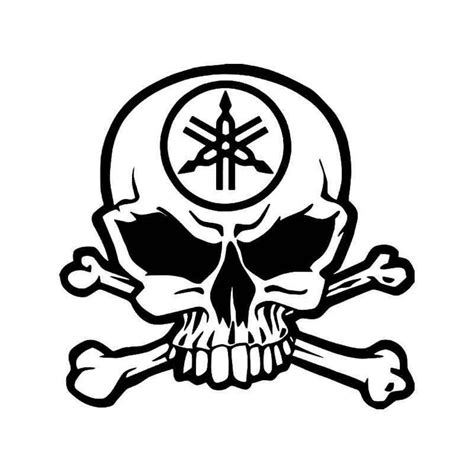 Yamaha Racing Skull Crossbones Vinyl Decal Sticker Vinyl Decal