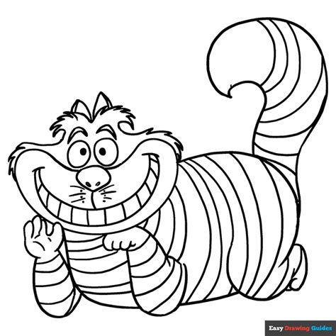 Cheshire Cat Coloring Page | Easy Drawing Guides