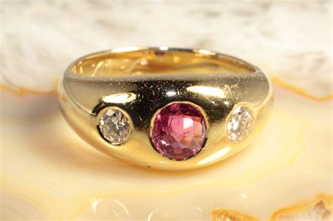 Rubin Ring Brillanten Gelbgold Second Hand Schmuck