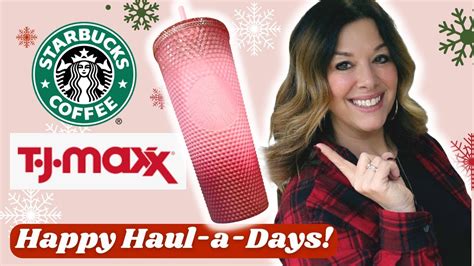 TJ Maxx Haul Starbucks Blush BOLO Tumbler Happy Haul A Days Vlogmas