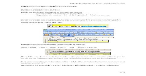 CLCULO DE POLIGONAL CON EXCEL unirioja es radiacion con Cálculo