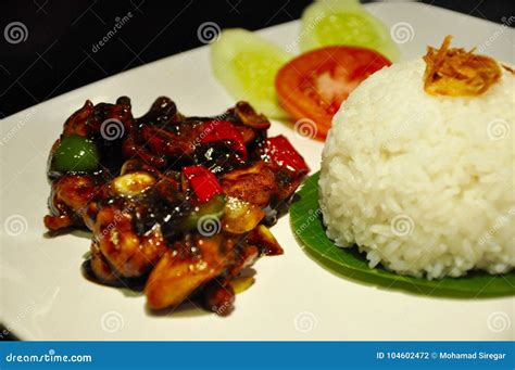 Nasi Ayam Lada Hitam Foto De Archivo Imagen De Servicio 104602472