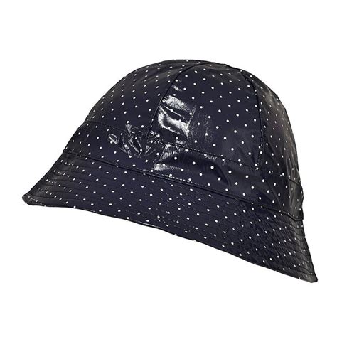 Waterproof Vinyl Bucket Rain Hat Polka Dot Blue Cf Uyfmdi