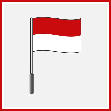 Indonesien Flagge Cartoon Vector Illustration Flagge Indonesiens Flache