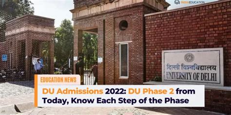 Du Admissions 2022 Du Phase 2 Admissions From Today Know Each Step Of The Phase India Education