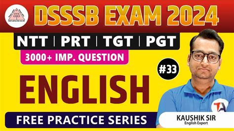 DSSSB 2024 English 3000 Important Questions English For DSSSB NTT