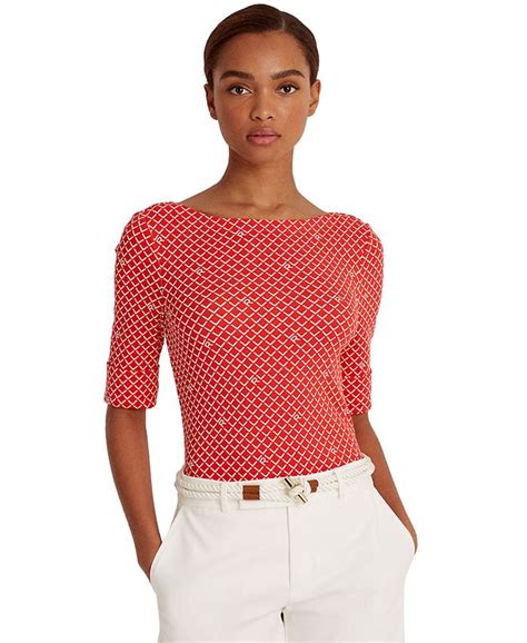 Lauren Ralph Lauren Stretch Infused Boatneck Top Macys