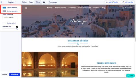 Modifier Les Couleurs Principales Du Site Amenitiz Centre D Aide