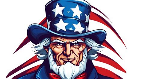 Premium Vector A Patriotic Illustration Of A Patriotic Man With A