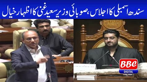 Sindh Assembly Meeting Provincial Minister Saeed Ghanis Views Youtube