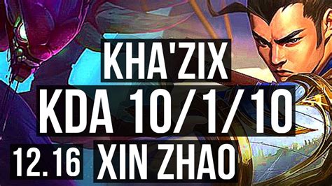 Khazix Vs Xin Zhao Jng 10 1 10 Legendary 400 Games 1 0m