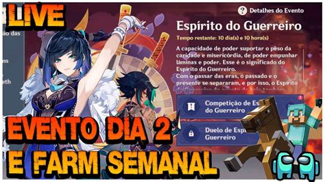 Live Genshin Impact Evento Dia Espirito Do Guerreiro Explorando