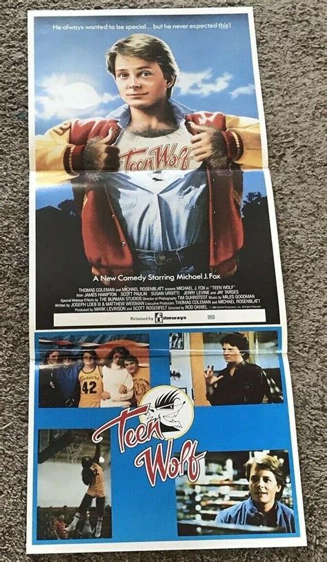 Original 1985 TEEN WOLF Australian Daybill Movie Poster, Folded, 13x26 ...