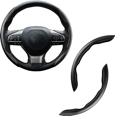 Amiss Funda Antideslizante De Fibra De Carbono Para Volante De Coche