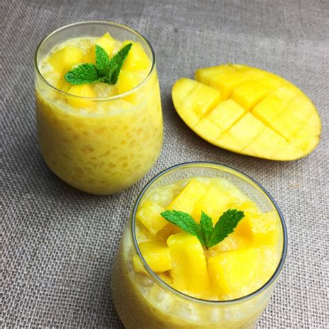 Mango sago pudding – simple, vegan, gluten free pudding made with sago ...