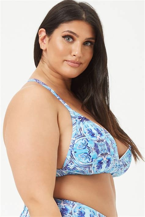 Plus Size Kulani Kinis Surplice Triangle Bikini Top Triangle Bikini