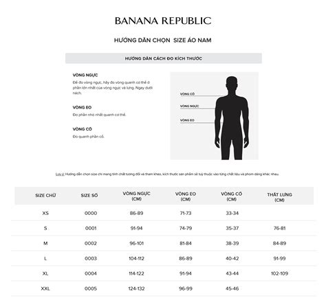 Bảng Size Banana Republic Chuẩn Quốc Tế Giúp Bạn Dễ Dàng Mua Sắm Online