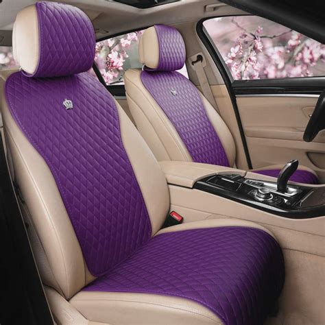 Purple Car Seat Cover Leather Auto Seat Cushion Covers 23 Covered Cute Car Seat Protector 11pcs