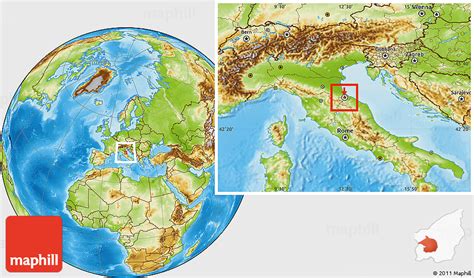 Physical Location Map Of San Marino