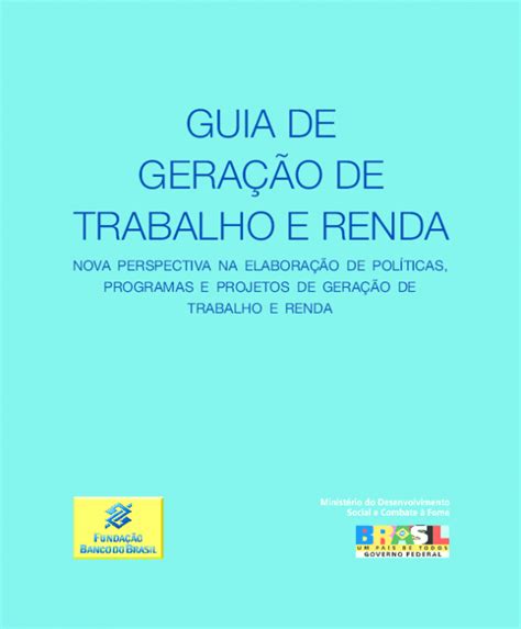 Guia De Gera O De Trabalho E Renda Sinapse