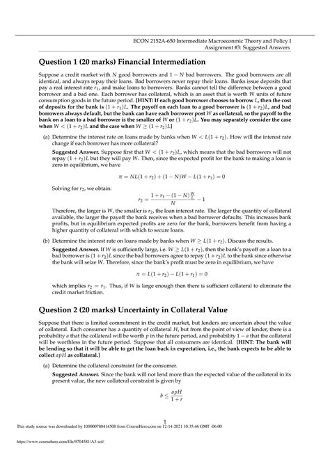 SOLUTION Macroeconomics Final Exam Midterm Key Answer Solution Problem