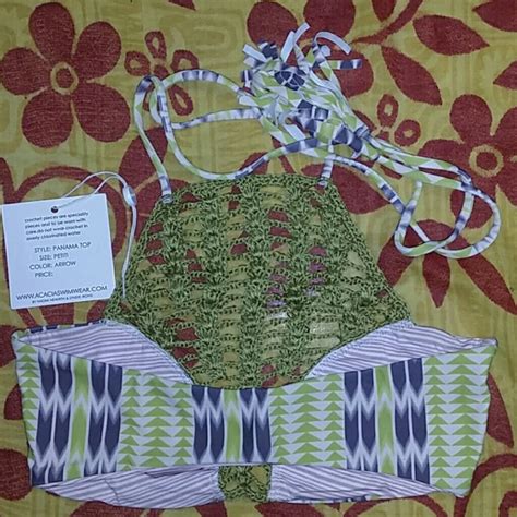 Acacia Swimwear Swim New Acacia Arrows Panama Bikini Top Crochet