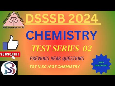 Dsssb Chemistry Test Series Tgt Natural Science Pgt Chemistry