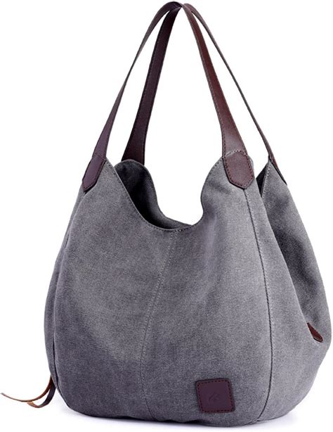 Snsowed Bolso de Hombro de Lona para Mujer Bolso de Mano con múltiples