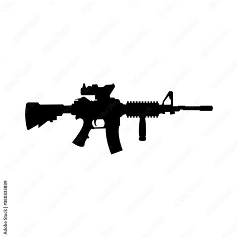 Vector Illustration Of An Assault Rifle Stock Vector Adobe Stock