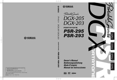 Yamaha Dgx205_SPA DGX 205/DGX 203/PSR 295/PSR 293 Owner's Manual Dgx205 Es